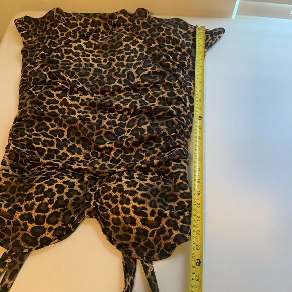 D & Co Beach Swimsuit Leopard Print One Piece Dress Tank - Size 14 - Picture 13 of 13